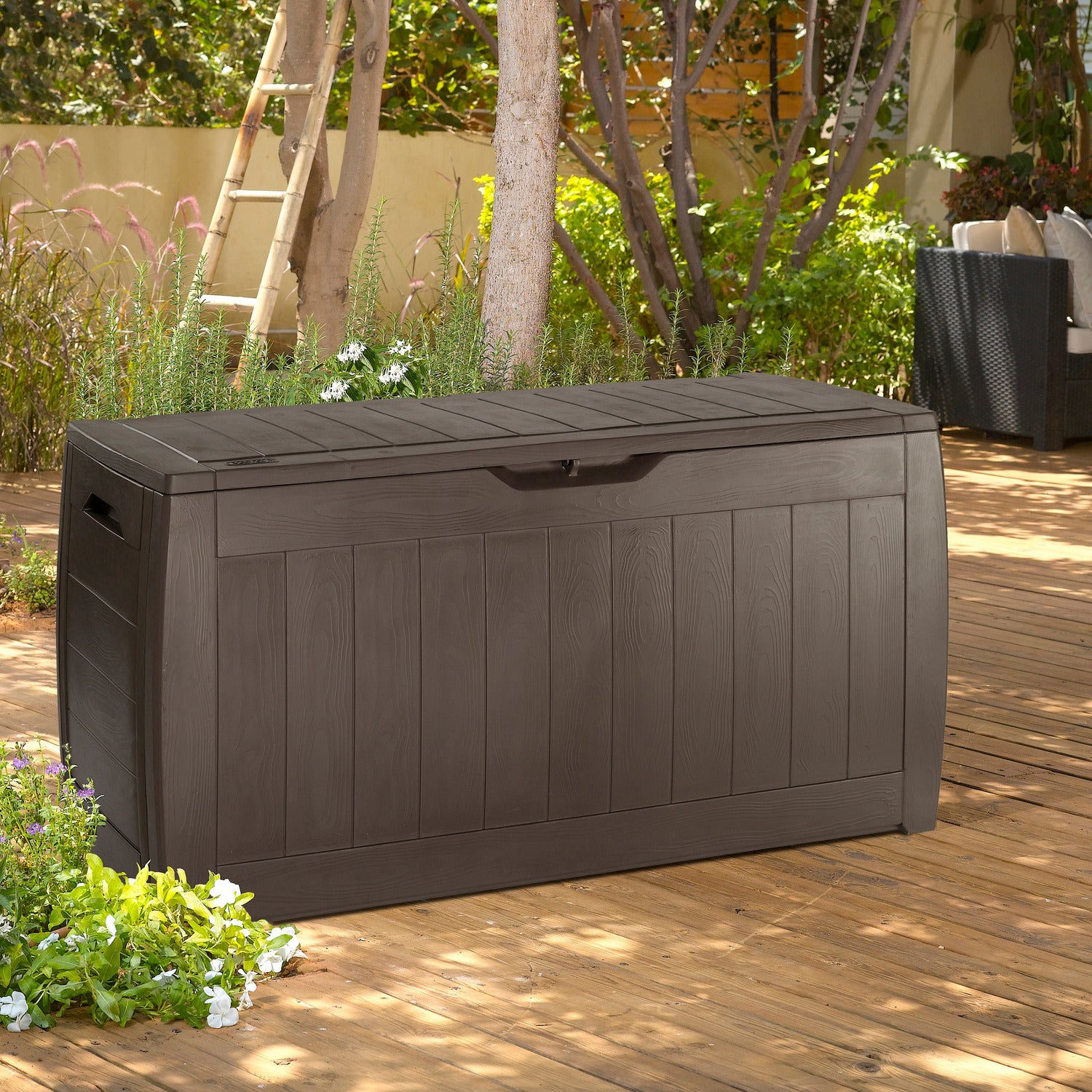 KETER - Baule da giardino marrone Hollywood - h57x117,5x45 cm